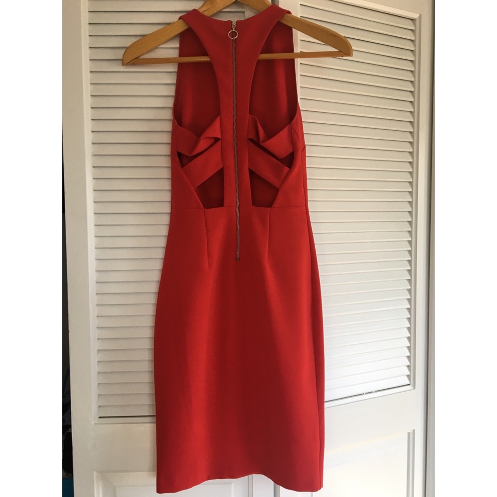 Zara Red Body Con Strappy Back Dress